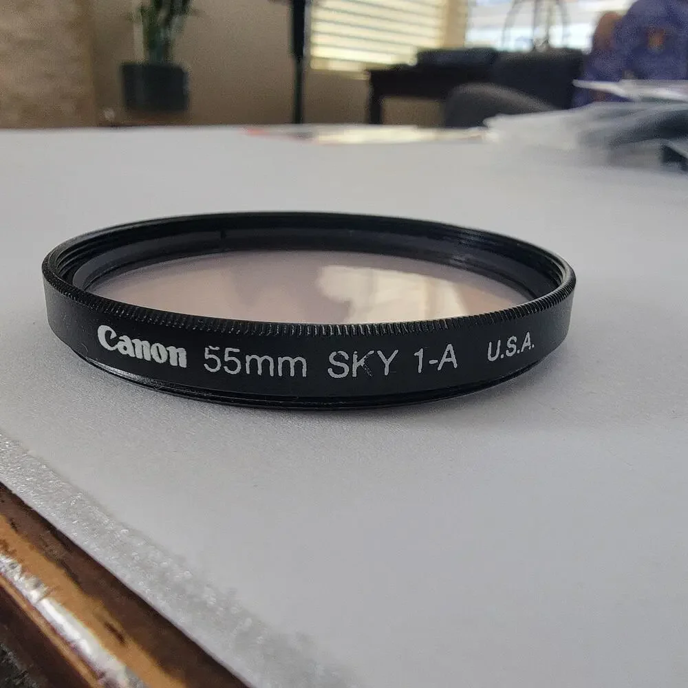 Canon 55mm SKY 1-A Black Camera Lens Filter Skylight 1A USA Non-Reflex Glass